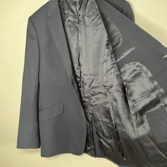 Paul Smith Mens Navy Blue Wool Blend Two-Button Suit Jacket Blazer 40/50 - Picture 9 of 14